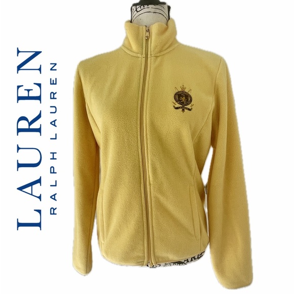Lauren Ralph Lauren Jackets & Blazers - Y2K 90’s Lauren Ralph Lauren Fleece Jacket Lyon Crest Crown Embroidered Sz M